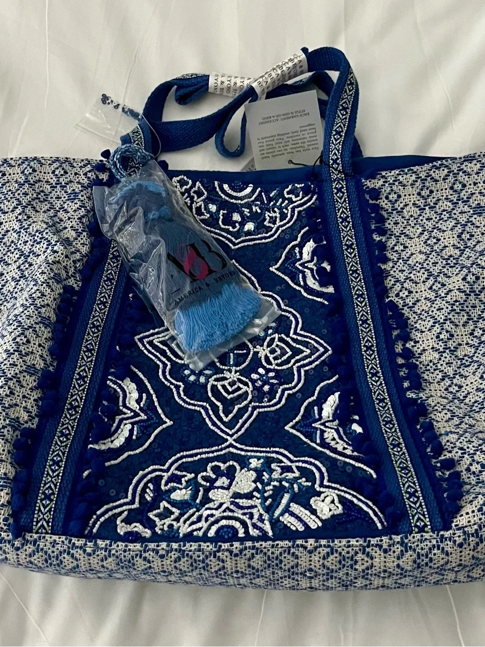 America & Beyond Tote With Bag Strap and Pouch oriental Blue